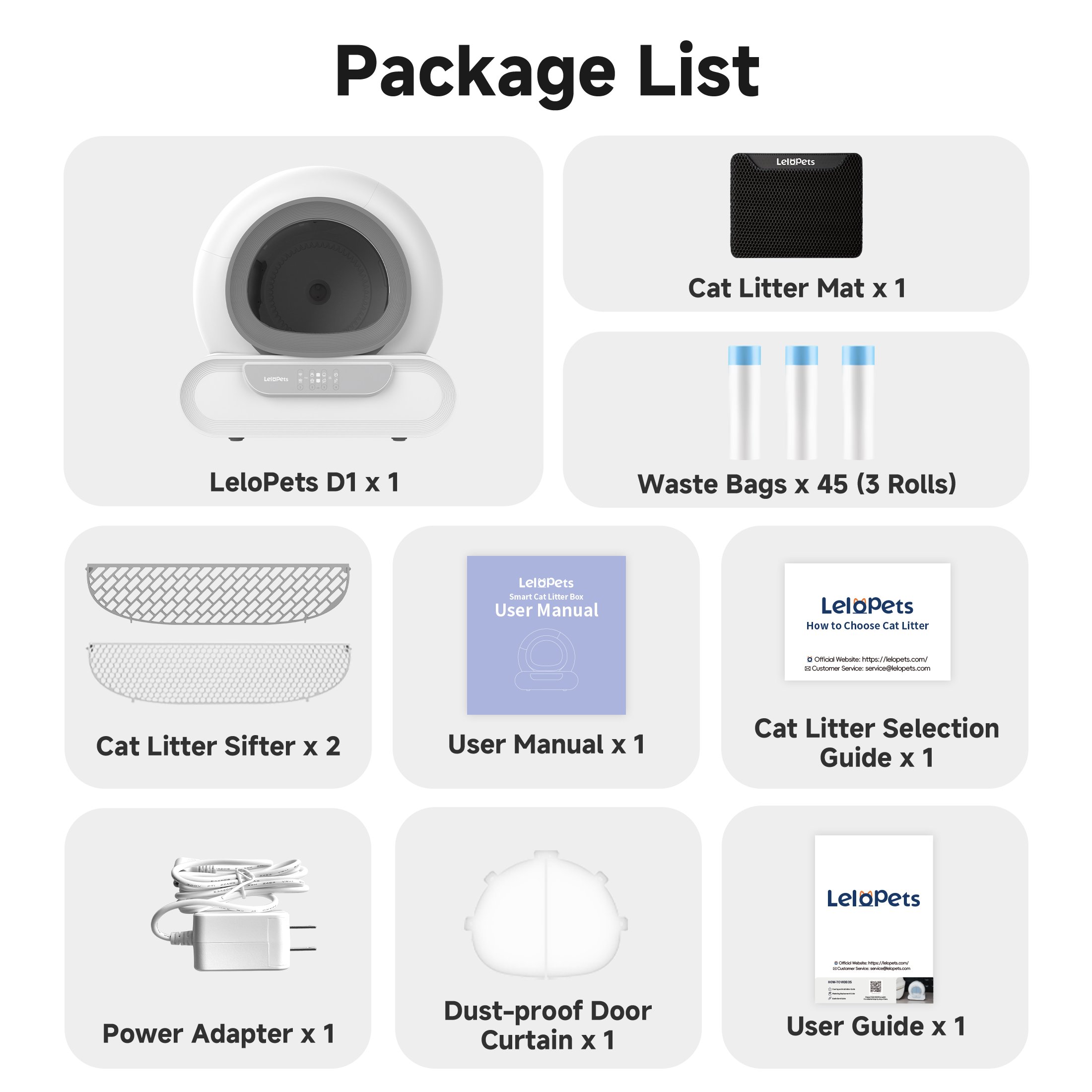 LeloPets D1 self-cleaning litter box, app controlled, automatic safety LeloPets D1 self-cleaning litter box, app controlled, automatic safety