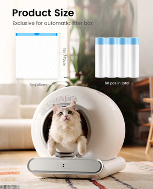 LeloPets 4 Rolls Replaced Cat Litter Waste Bags