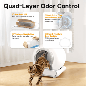 4-Layer Odor Control Self-cleaning Cat Litter Box | LeloPets C4