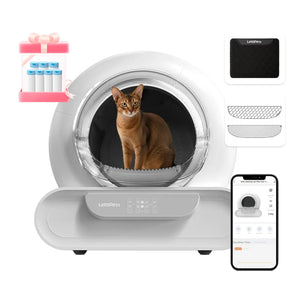 LeloPets D1 Automatic Cat Litter Box + 7 Rolls (105 Count) Waste Bags Bundle