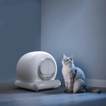 LeloPets Self-Cleaning Cat Litter Box for Basement